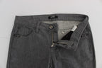 Costume National Gray Cotton Blend Slim Fit Jeans - Zeiniez