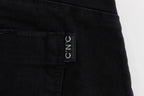 Costume National Black Cotton Slim Fit Cropped Jeans - Zeiniez