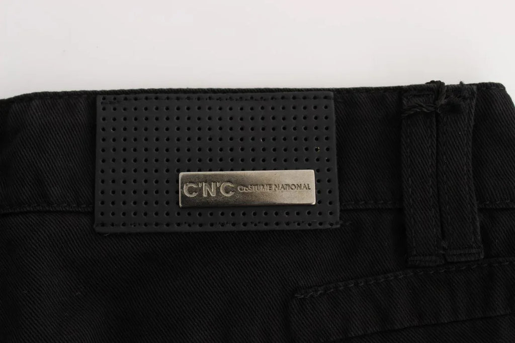 Costume National Black Cotton Slim Fit Bootcut Jeans - Zeiniez