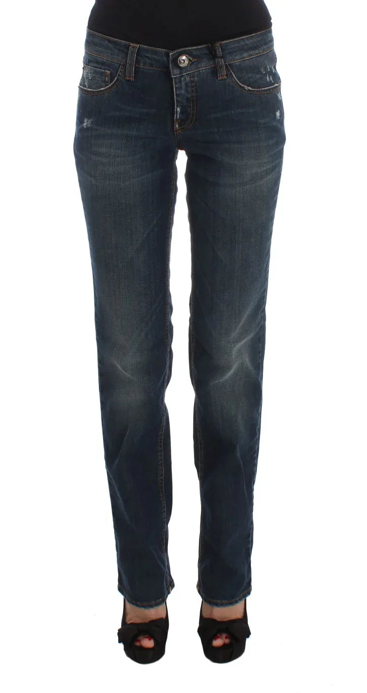 Costume National Blue Cotton Blend Bootcut Jeans - Zeiniez