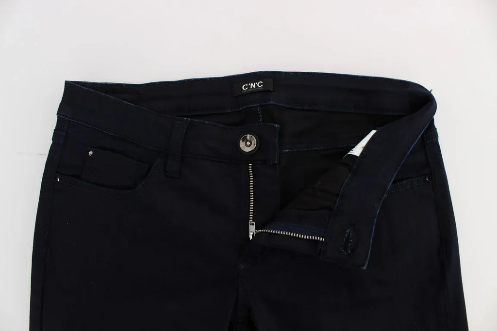 Costume National Blue Cotton Blend Slim Fit Jeans - Zeiniez