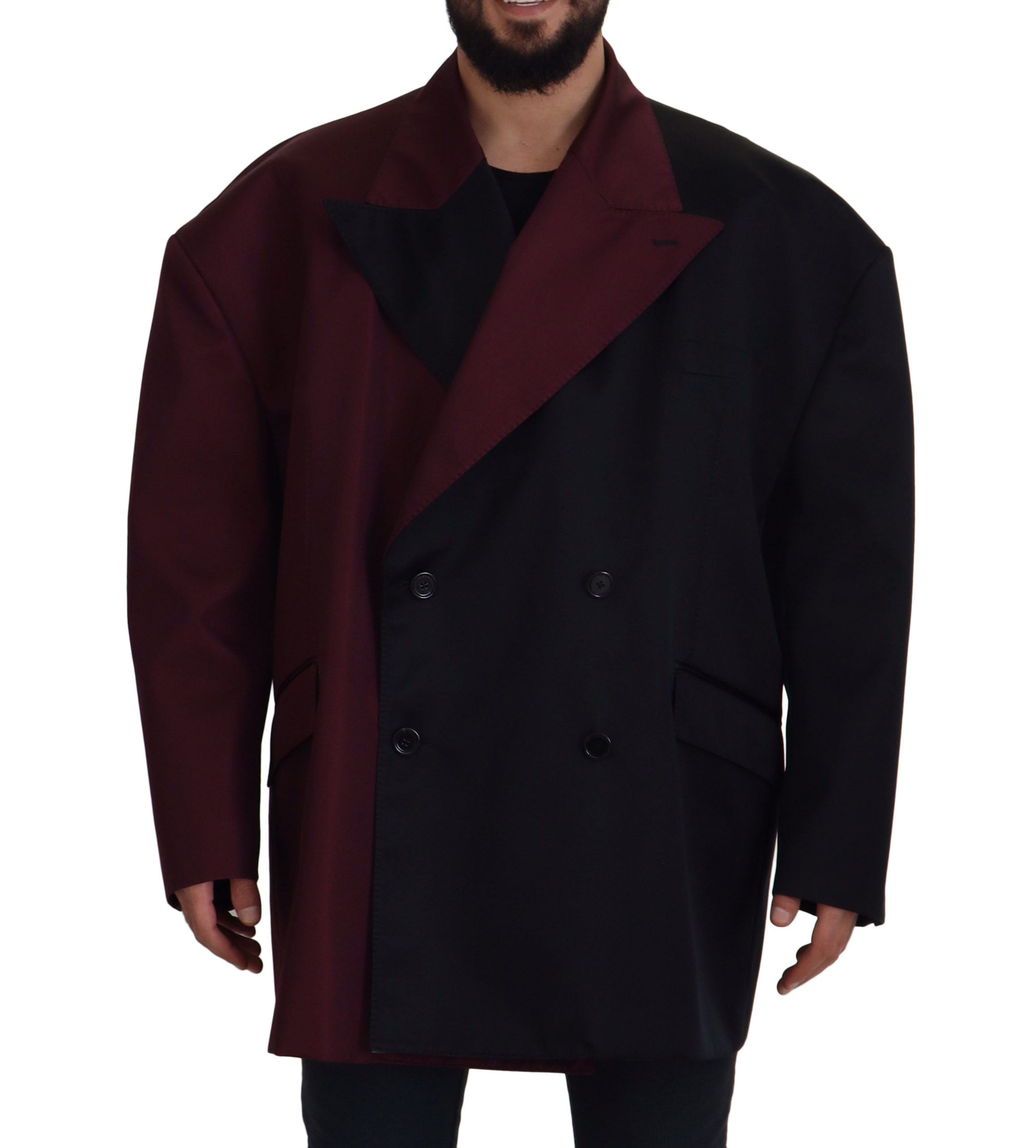 Dolce & Gabbana Bordeaux Polyester Double Breasted Jacket - Zeiniez