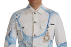 Dolce & Gabbana White Cotton Logo Embroidery Denim Jacket - Zeiniez