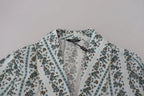 Dolce & Gabbana Blue Floral Cotton Robe Coat Jacket - Zeiniez