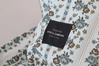 Dolce & Gabbana Blue Floral Cotton Robe Coat Jacket - Zeiniez