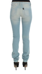 Costume National Blue Cotton Blend Super Slim Fit Jeans - Zeiniez