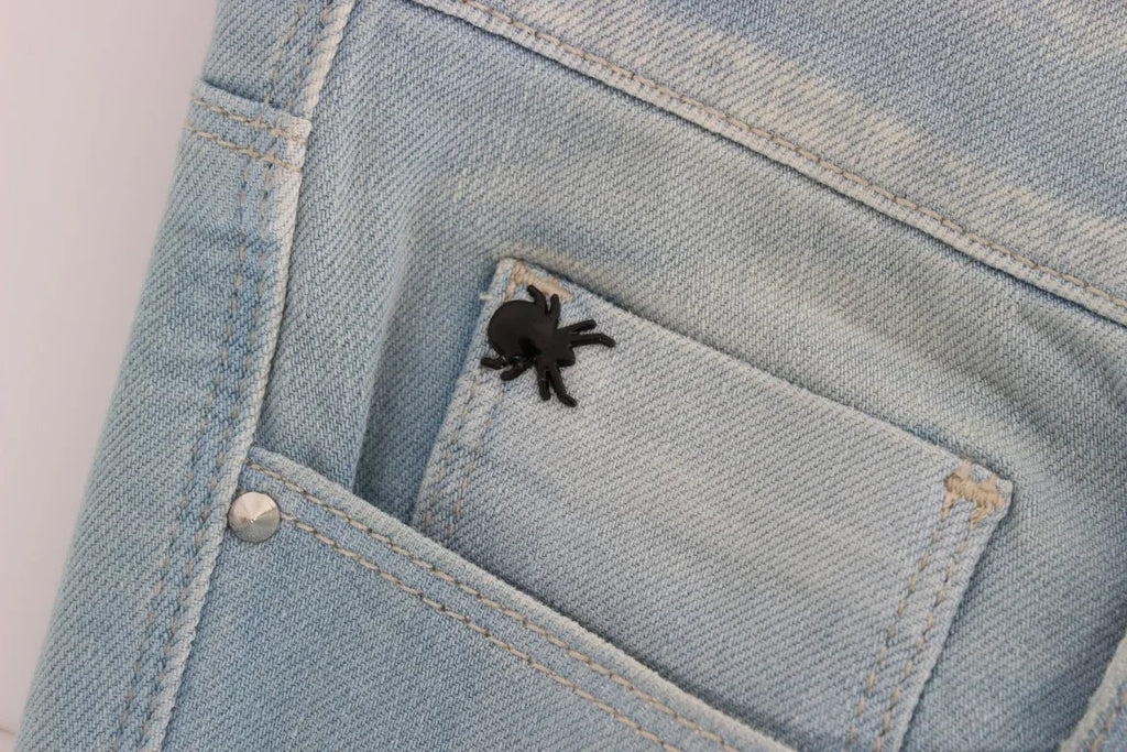 Costume National Blue Cotton Blend Super Slim Fit Jeans - Zeiniez