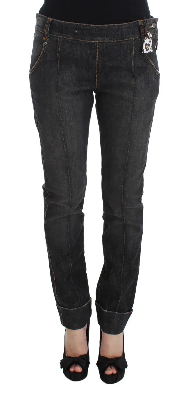 Ermanno Scervino Gray Cotton Slim Fit Denim Jeans - Zeiniez