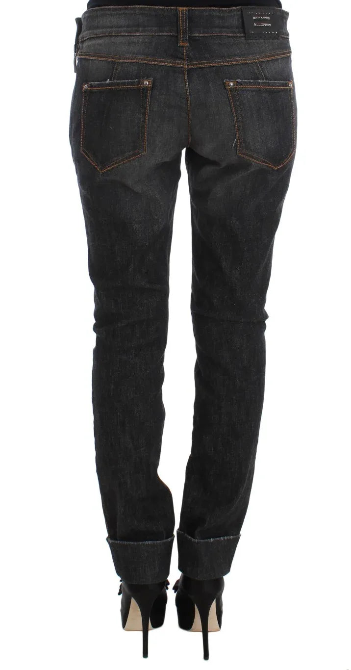 Ermanno Scervino Gray Cotton Slim Fit Denim Jeans - Zeiniez