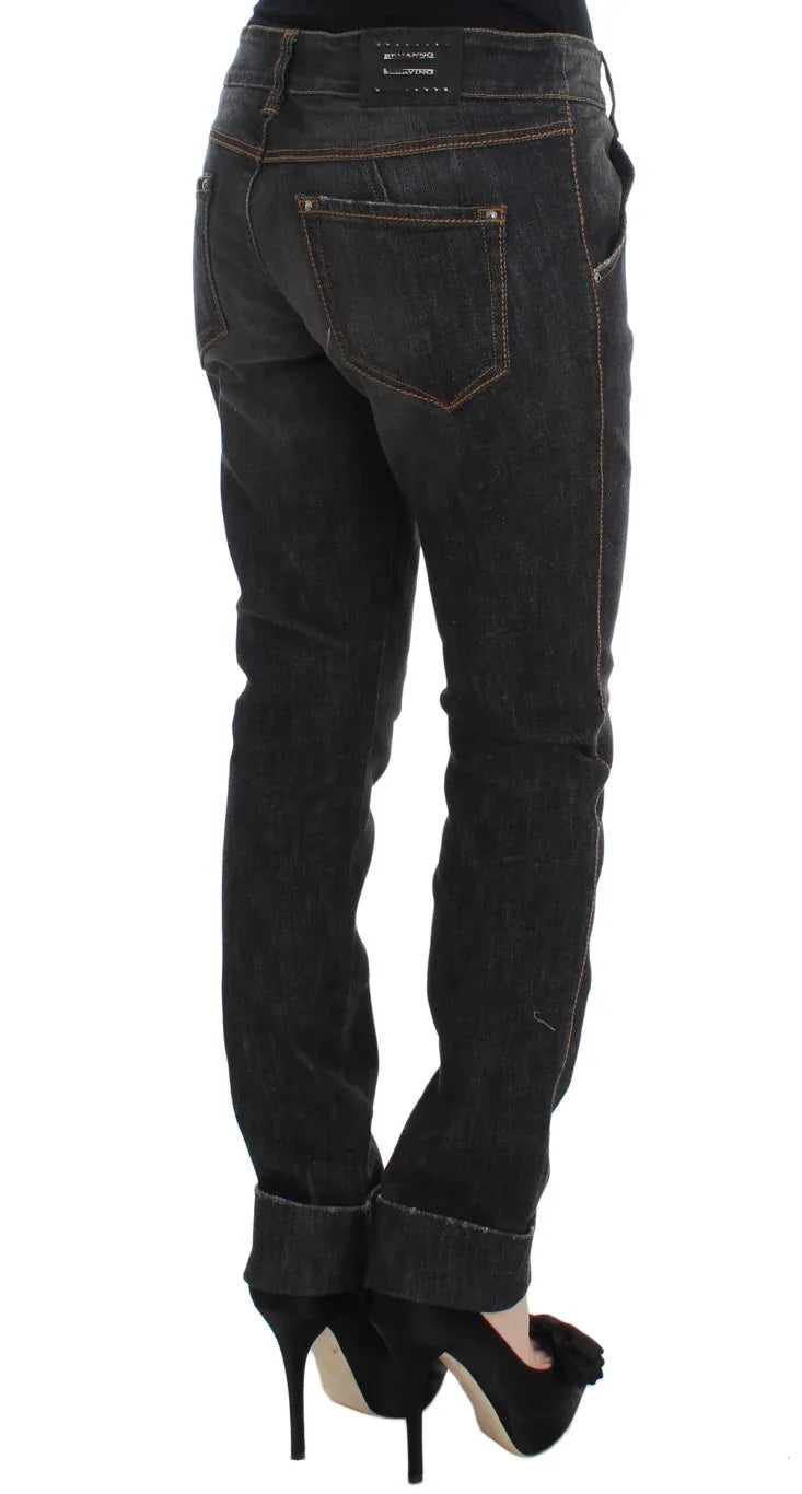 Ermanno Scervino Gray Cotton Slim Fit Denim Jeans - Zeiniez