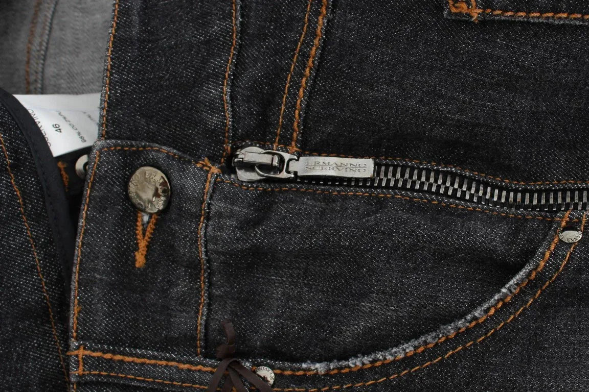 Ermanno Scervino Gray Cotton Slim Fit Denim Jeans - Zeiniez
