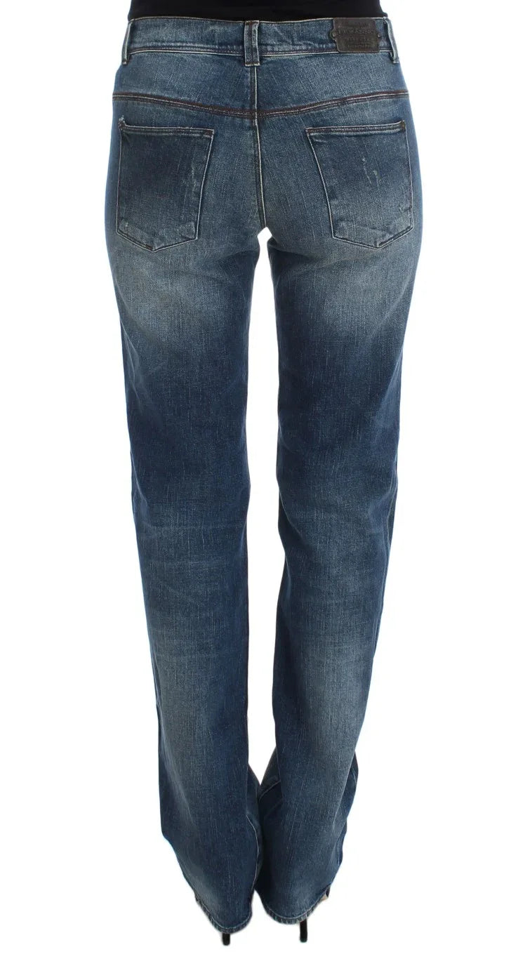 Ermanno Scervino Blue Wash Cotton Blend Slim Fit Jeans - Zeiniez