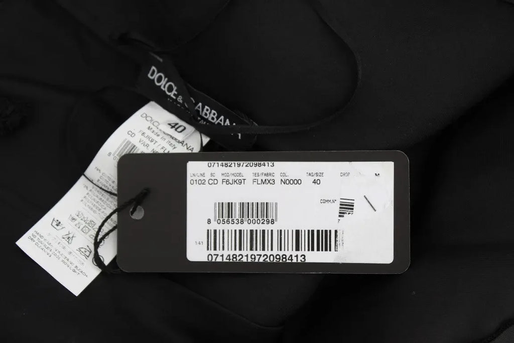 Dolce & Gabbana Black Floral Lace Shift Knee Length Dress - Zeiniez