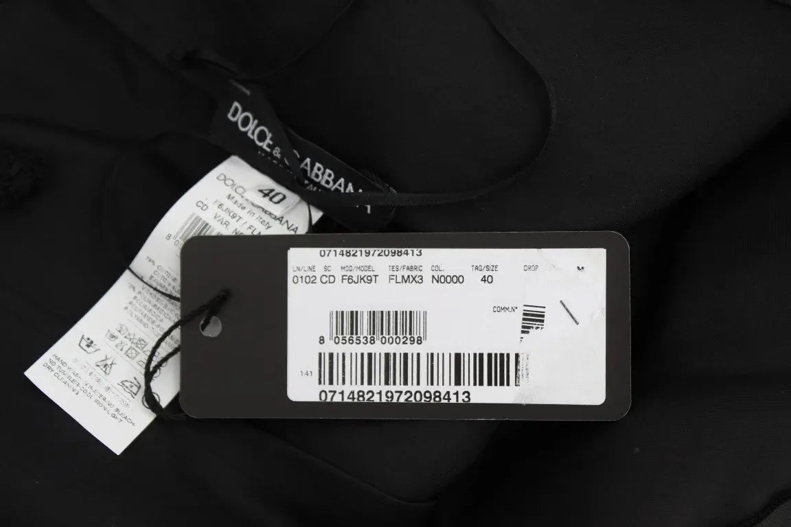 Dolce & Gabbana Black Floral Lace Shift Knee Length Dress - Zeiniez