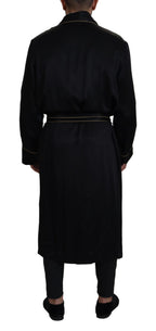 Dolce & Gabbana Black 100% Silk Robe Coat Wrap  Jacket - Zeiniez