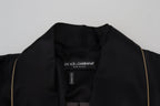Dolce & Gabbana Black 100% Silk Robe Coat Wrap  Jacket - Zeiniez