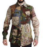 Dolce & Gabbana Multicolor Button Down Patchwork Shirt - Zeiniez