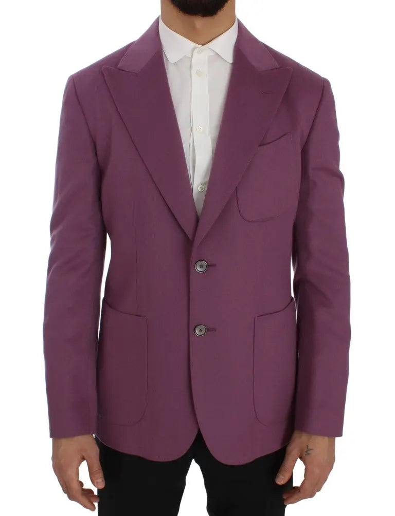 Dolce & Gabbana Purple Cashmere Slim Fit Blazer Jacket - Zeiniez