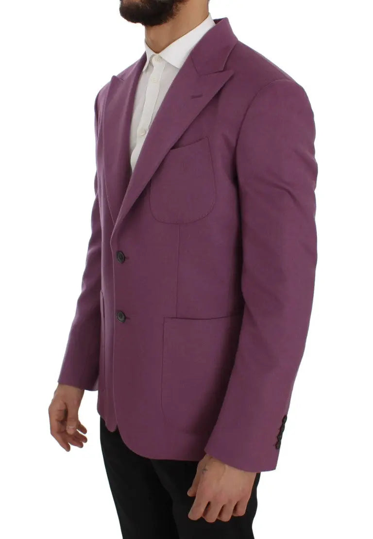 Dolce & Gabbana Purple Cashmere Slim Fit Blazer Jacket - Zeiniez