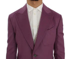 Dolce & Gabbana Purple Cashmere Slim Fit Blazer Jacket - Zeiniez