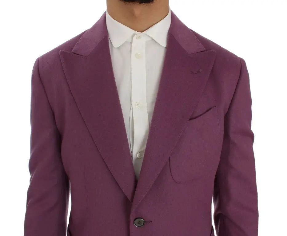 Dolce & Gabbana Purple Cashmere Slim Fit Blazer Jacket - Zeiniez