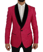 Dolce & Gabbana Pink Floral Brocade Slim Blazer Jacket - Zeiniez