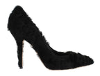 Dolce & Gabbana Black Xiangao Lamb Fur Leather Pumps - Zeiniez