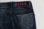 John Galliano Blue Wash Cotton Blend Slim Fit Bootcut Jeans - Zeiniez