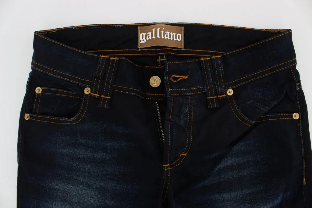 John Galliano Blue Wash Cotton Slim Fit Jeans - Zeiniez