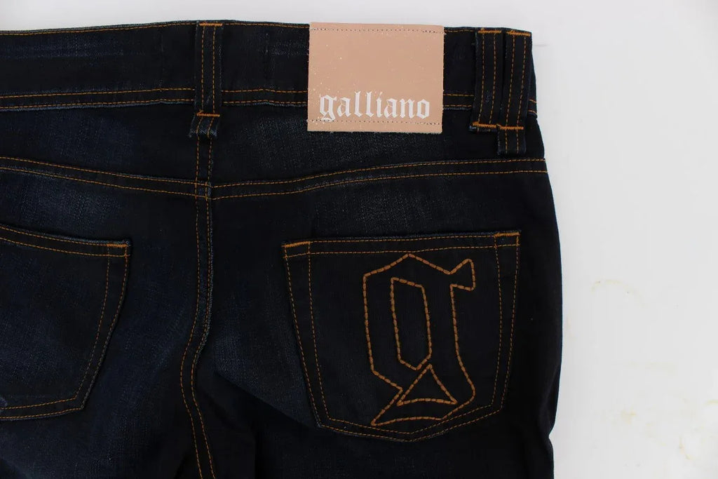 John Galliano Blue Wash Cotton Slim Fit Jeans - Zeiniez