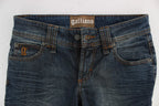 John Galliano Blue Wash Cotton Blend Slim Fit Jeans - Zeiniez