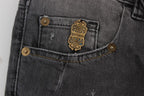 John Galliano Gray Wash Cotton Blend Slim Fit Stretch Jeans - Zeiniez