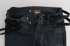 John Galliano Blue Cotton Blend Slim Fit High Waist Jeans - Zeiniez