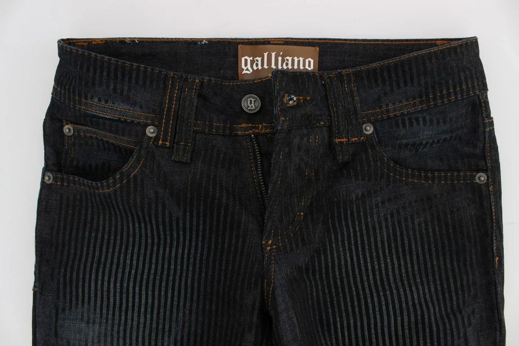 John Galliano Blue Wash Cotton Blend Slim Fit Bootcut Jeans - Zeiniez
