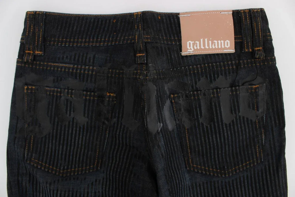 John Galliano Blue Wash Cotton Blend Slim Fit Bootcut Jeans - Zeiniez