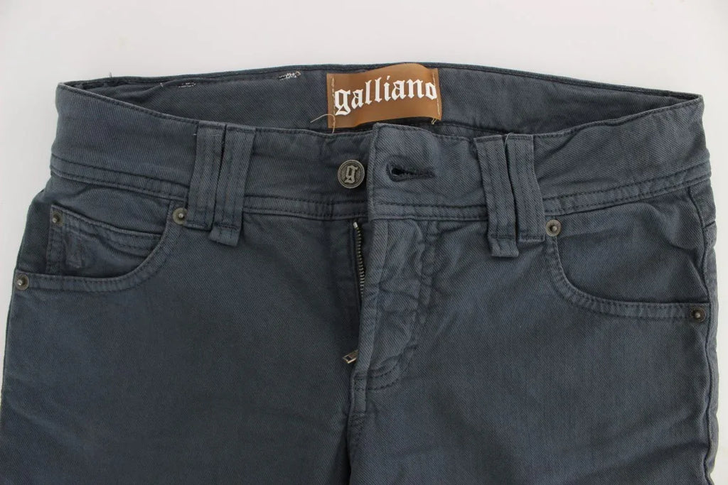 John Galliano Blue Cotton Blend Slim Fit Bootcut Jeans - Zeiniez