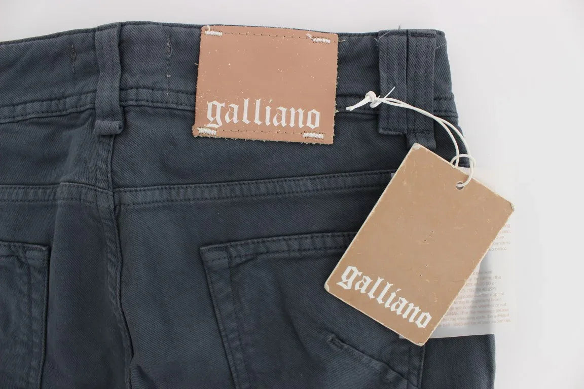 John Galliano Blue Cotton Blend Slim Fit Bootcut Jeans - Zeiniez