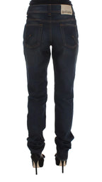 John Galliano Blue Wash Cotton Blend Boyfriend Fit Jeans - Zeiniez