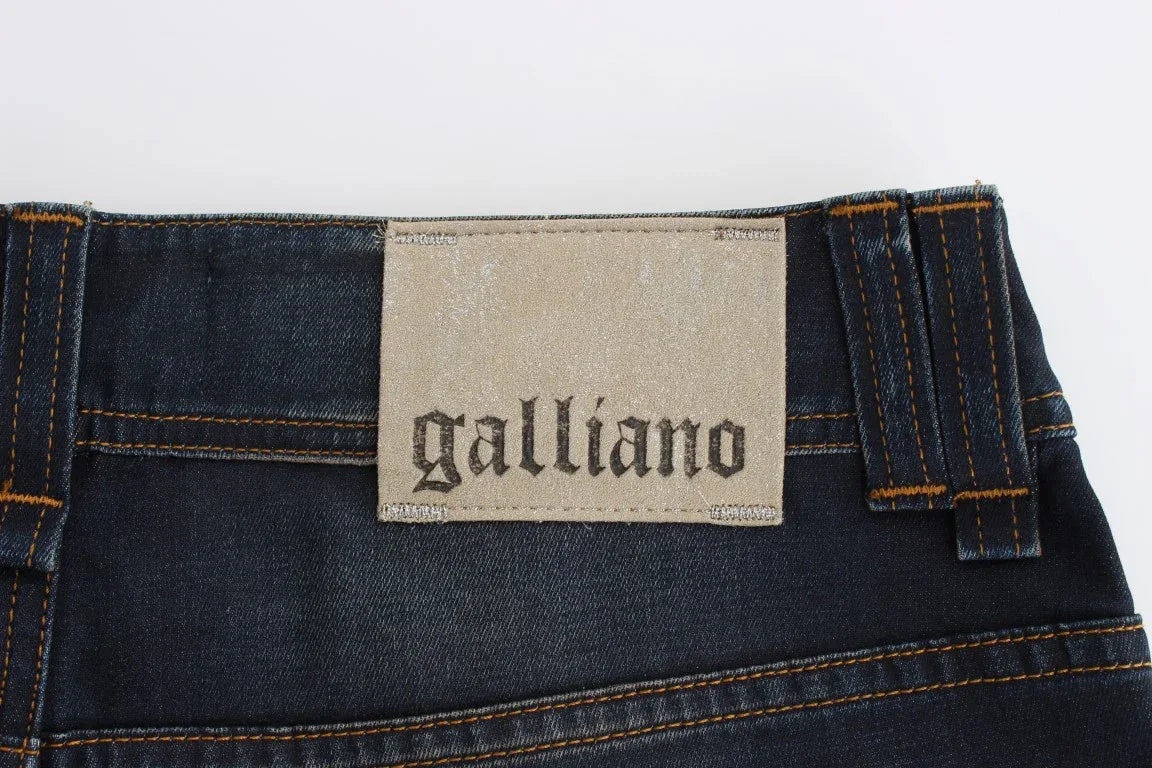 John Galliano Blue Wash Cotton Blend Boyfriend Fit Jeans - Zeiniez