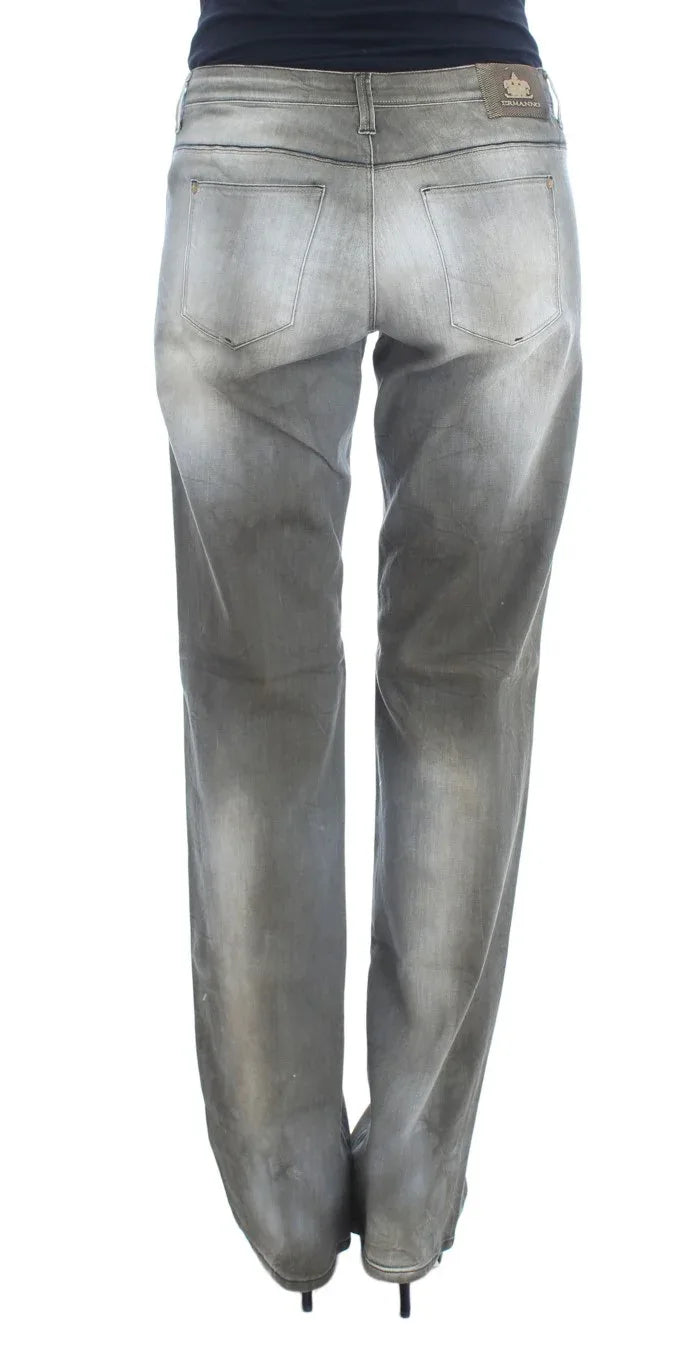 Ermanno Scervino Gray Cotton Blend Loose Fit Boyfriend Jeans - Zeiniez