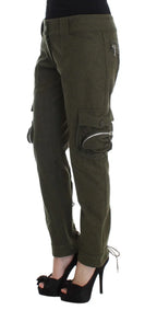 Ermanno Scervino Green Wool Blend Loose Fit Cargo Pants - Zeiniez