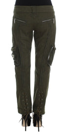 Ermanno Scervino Green Wool Blend Loose Fit Cargo Pants - Zeiniez