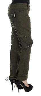 Ermanno Scervino Green Wool Blend Loose Fit Cargo Pants - Zeiniez