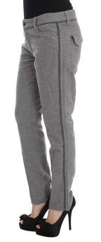 Ermanno Scervino Gray Cotton Straight Fit Casual Pants - Zeiniez