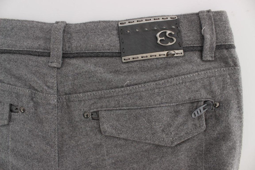 Ermanno Scervino Gray Cotton Straight Fit Casual Pants - Zeiniez