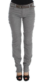Ermanno Scervino Gray Cotton Slim Fit Casual Bootcut Pants - Zeiniez