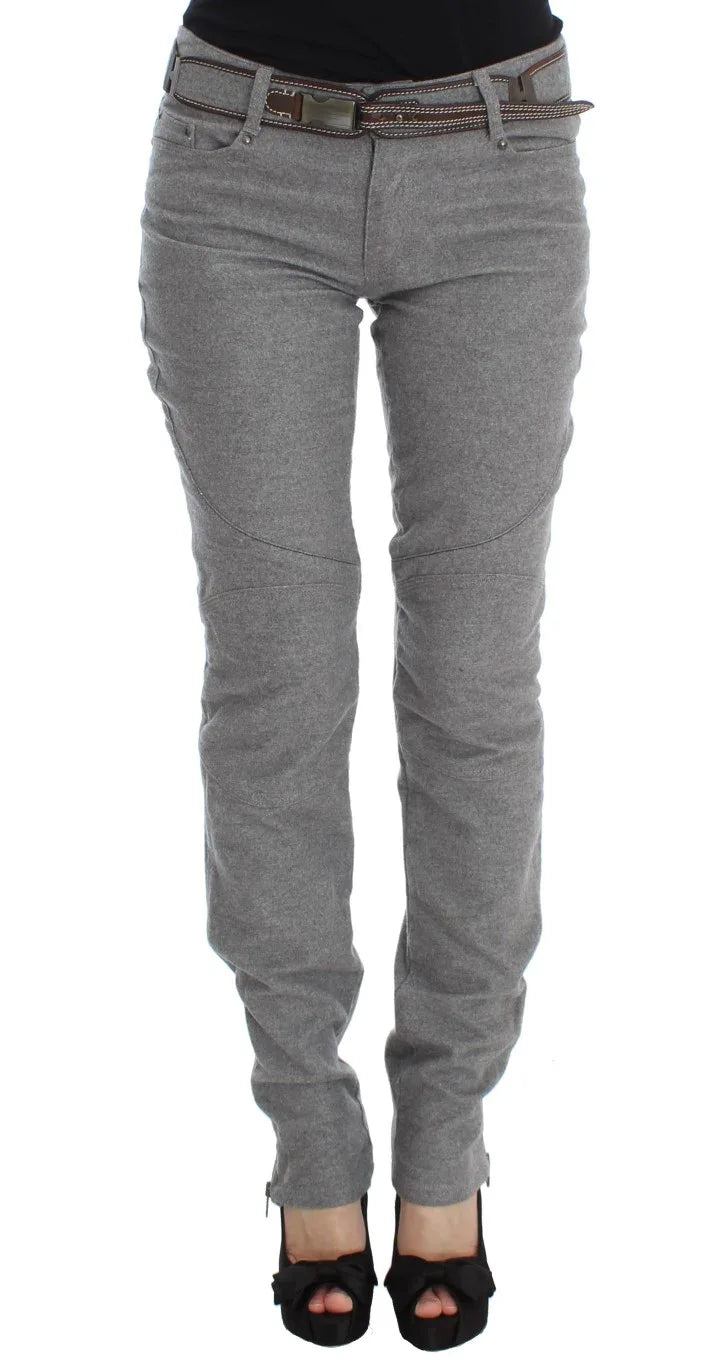 Ermanno Scervino Gray Cotton Slim Fit Casual Bootcut Pants - Zeiniez
