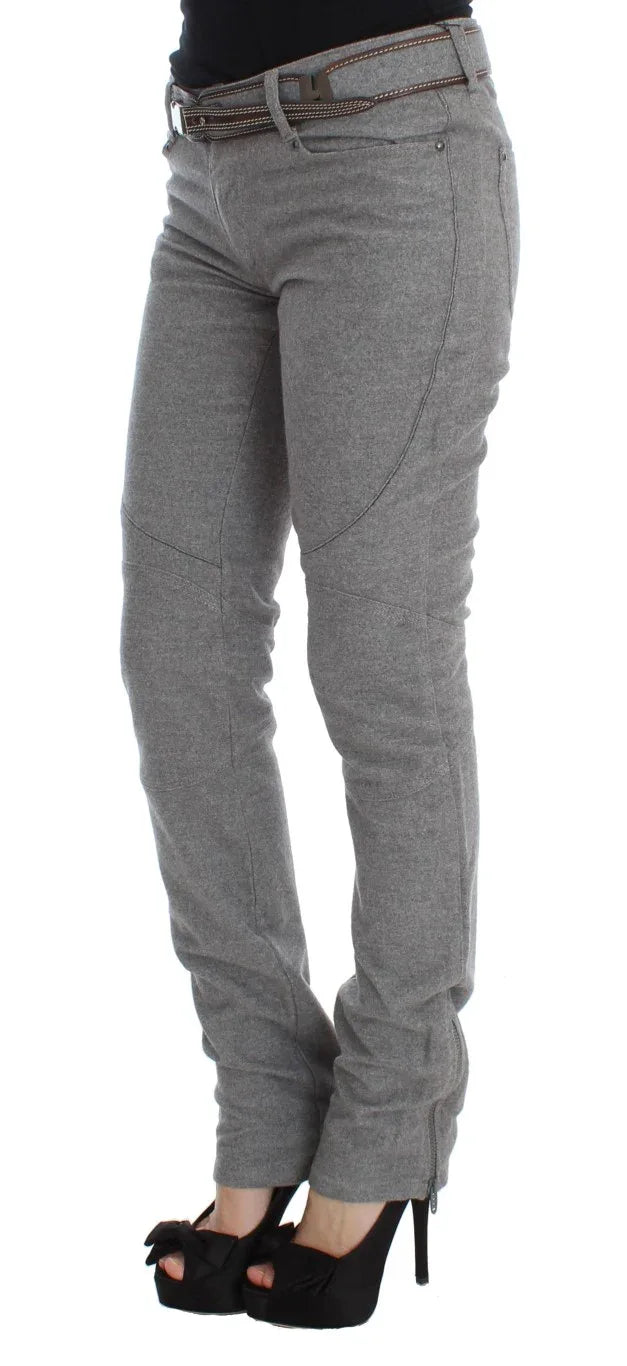 Ermanno Scervino Gray Cotton Slim Fit Casual Bootcut Pants - Zeiniez