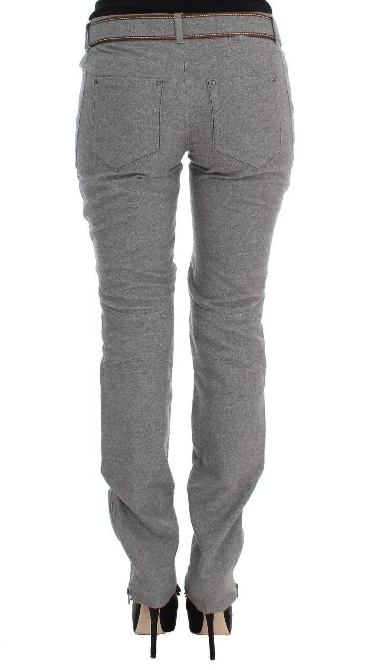 Ermanno Scervino Gray Cotton Slim Fit Casual Bootcut Pants - Zeiniez