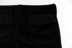 Ermanno Scervino Black Velvet Cotton Straight Legs Pants - Zeiniez
